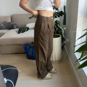 Brown Wide-Leg Trousers Brand New